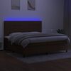vidaXL Cama box spring c/ colch&atilde;o/LED 200x200cm tecido castanho-escuro