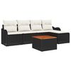 vidaXL Conjunto de Sof&aacute; de Jardim com almofada 6 pcs Preto vime PE