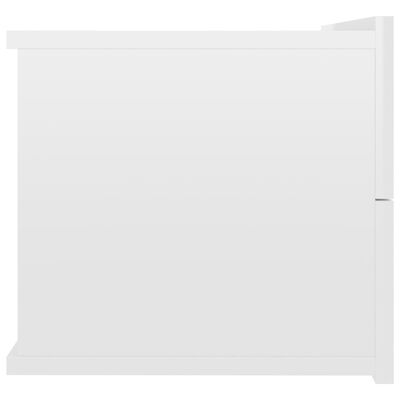 vidaXL Mesa de cabeceira 40x30x30 cm contraplacado branco brilhante