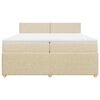 vidaXL Cama com molas/colch&atilde;o 200x200 cm tecido cor creme