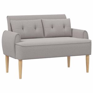 vidaXL Sof&aacute; de dois lugares com bot&atilde;o acolchoado Cinzento-claro Boucl&eacute;