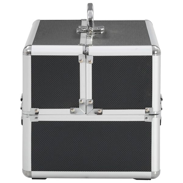 vidaXL Caixa de maquilhagem 22x30x21 cm alumínio preto