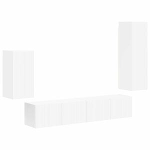 vidaXL Conjunto de m&oacute;vel de TV 4 pcs Branco Madeira processada