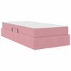 vidaXL Cama com arruma&ccedil;&atilde;o e colch&atilde;o Rosa 100 x 200 cm Veludo