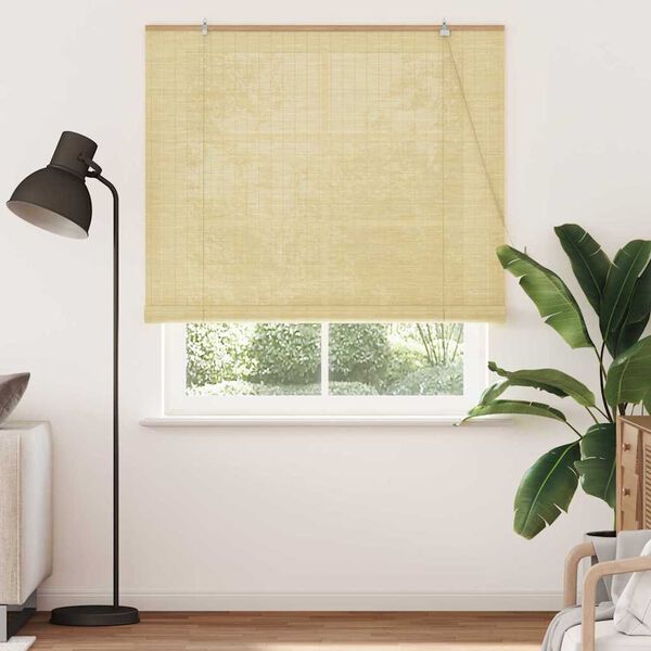 vidaXL Estores de rolo com cortinas Manual Natura 150 x 220 cm Bambu