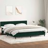 vidaXL Cama com molas/colch&atilde;o 180x220 cm veludo verde-escuro