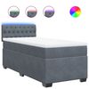 vidaXL Cama com molas/colch&atilde;o 90x190 cm veludo cinza-escuro