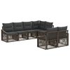 vidaXL Conjunto de Sof&aacute; de Jardim 7 unid. 7-N&uacute;mero de lugares Cinzento