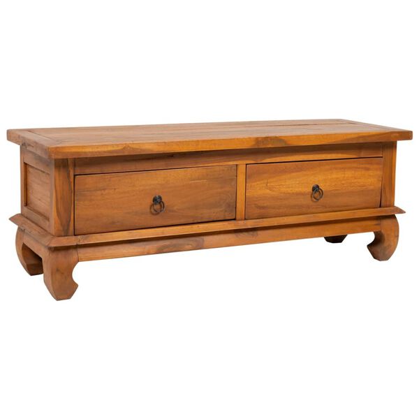 vidaXL M&oacute;vel de TV 110x35x40 cm madeira de teca maci&ccedil;a