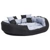 vidaXL Almofad&atilde;o p/ c&atilde;es revers&iacute;vel e lav&aacute;vel 110x80x23 cm cinza/preto