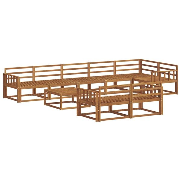 vidaXL Conjunto de Sof&aacute;s para Exterior 9 pcs Natural