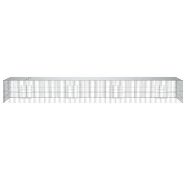 vidaXL Coelheira de 4 painéis 433x109x54 cm ferro galvanizado