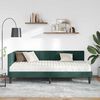 vidaXL Estrutura de Cama de Canto com Colch&atilde;o 2 pcs Verde Veludo