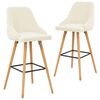 vidaXL Bancos de bar 2 pcs veludo creme