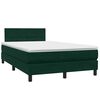 vidaXL Cama com molas/colch&atilde;o 120x220 cm veludo verde-escuro