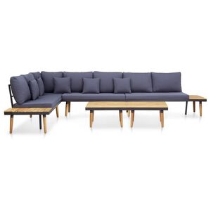 vidaXL Conjunto lounge jardim de 7 lugares c/ almofad&otilde;es ac&aacute;cia maci&ccedil;a