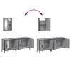 vidaXL 3 pcs Conjunto m&oacute;veis casa de banho madeira proc. cinza sonoma