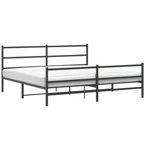 vidaXL Estrutura de cama com cabeceira e p&eacute;s 183x213 cm metal preto