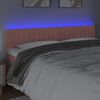 vidaXL Cabeceira de cama c/ luzes LED veludo 180x5x78/88 cm rosa