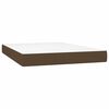 vidaXL Cama box spring c/ colch&atilde;o/LED 140x190cm tecido castanho-escuro
