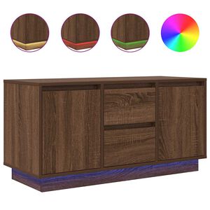 vidaXL M&oacute;vel de TV com luzes LED 100x41x50 cm carvalho castanho