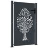 vidaXL Port&atilde;o de jardim 100x150 cm a&ccedil;o design &aacute;rvore antracite