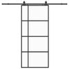 vidaXL Porta deslizante c/ conj. ferragens 90x205cm vidro ESG preto