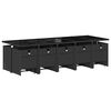 vidaXL 15 pcs conjunto de jantar p/jardim com almofad&otilde;es vime PE preto