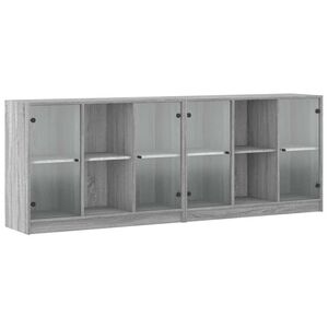 vidaXL Estante c/ portas 204x37x75 cm derivados madeira cinza sonoma