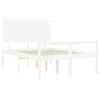 vidaXL Cama para idosos com cabeceira 120x200 cm madeira maci&ccedil;a branco