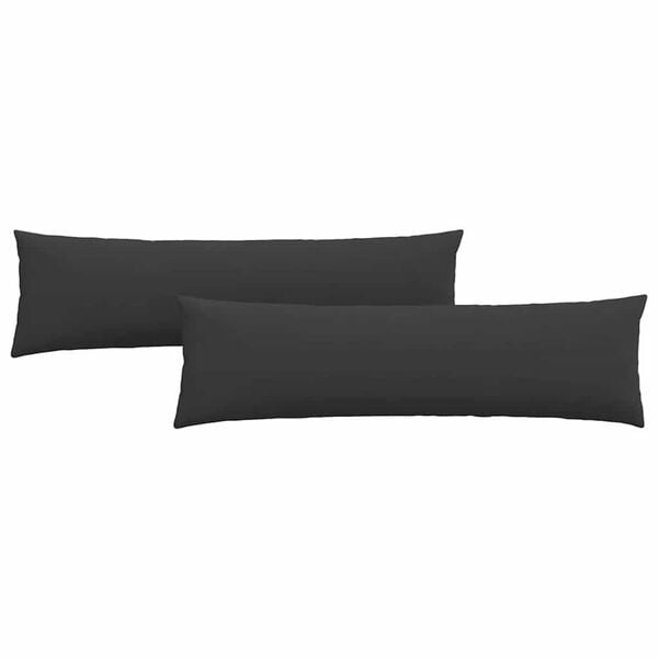vidaXL Travesseiros de Sof&aacute; 2 pcs Preto 145 x 40 cm tecido