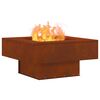 vidaXL Fire Pit Castanho 60 x 60 x 30 cm A&ccedil;o resistente &agrave;s intemp&eacute;ries