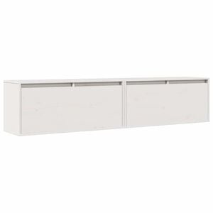 vidaXL Arm&aacute;rios de parede 2 pcs 80x30x35 cm pinho maci&ccedil;o branco