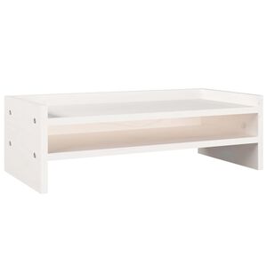 vidaXL Suporte para monitor 50x24x16 cm madeira de pinho maciça branco