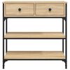 vidaXL Mesa consola 72,5x25x75 cm derivados de madeira carvalho sonoma
