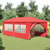 vidaXL Tenda de festa com parede Vermelho 600 x 300 x 255 cm PE e A&ccedil;o
