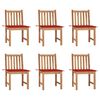vidaXL Cadeiras de jardim 6 pcs c/ almofad&otilde;es madeira de teca maci&ccedil;a