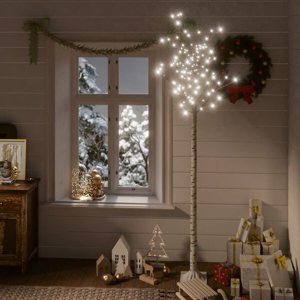vidaXL &Aacute;rvore de Natal 200 LEDs salgueiro int./ext. 2,2m branco frio