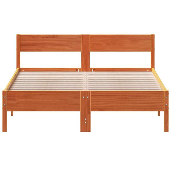 vidaXL Cama sem colch&atilde;o 160x200 cm madeira pinho maci&ccedil;o castanho-mel