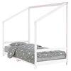 vidaXL Estrutura de cama infantil 90x190 cm pinho maci&ccedil;o branco