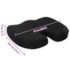 vidaXL Almofada assento Preto 47 x 36,5 x 8 cm Espuma de Mem&oacute;ria