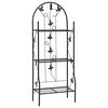 vidaXL Suporte para plantas com 3 prateleiras 52x28x128 cm ferro preto