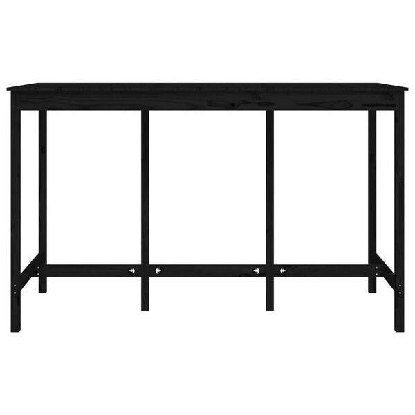 vidaXL Mesa de bar 180x80x110 cm pinho maci&ccedil;o preto
