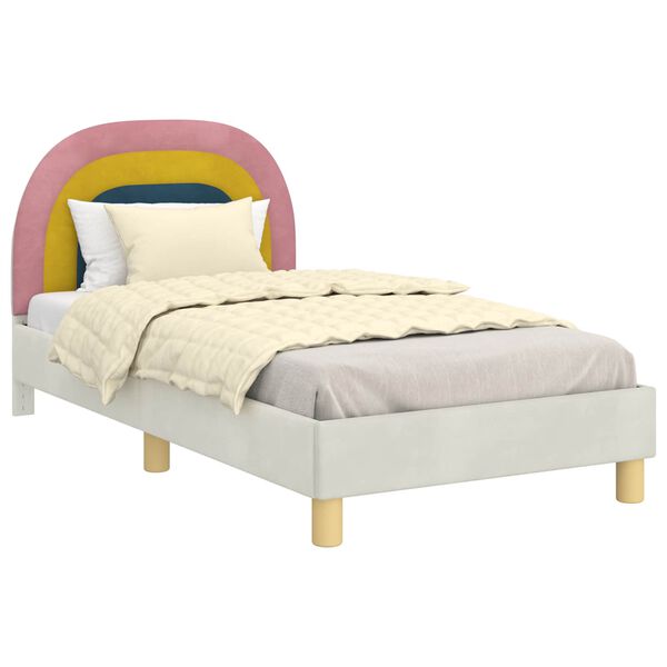 vidaXL Estrutura de Cama Infantil com Cabeceira Creme 80 x 160 cm