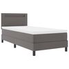 vidaXL Cama Box com colch&atilde;o Cinzeto 90 x 190 cm Couro sint&eacute;tico
