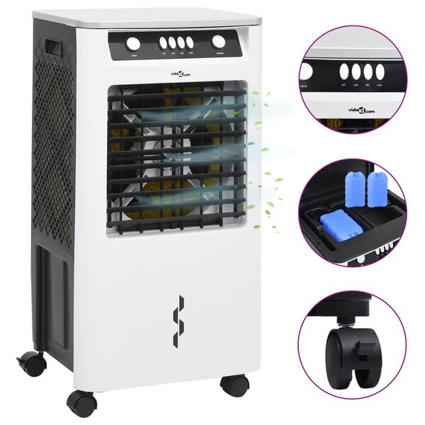vidaXL Purificador de ar port&aacute;til 3-em-1 80W 73x38x30,5cm branco/preto