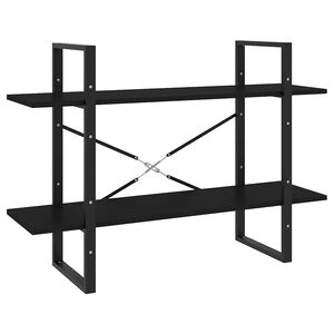 vidaXL Estante com 2 prateleiras 100x30x70 cm derivados madeira preto