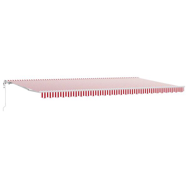 vidaXL Toldo Retr&aacute;til Manual Vermelho e Branco 600 &times; 300 cm tecido