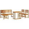 vidaXL Conjunto de Bancos de Jardim 4 pcs Castanho