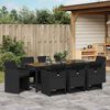 vidaXL Conjunto de Jantar para Jardim 9 pcs Preto vime PE